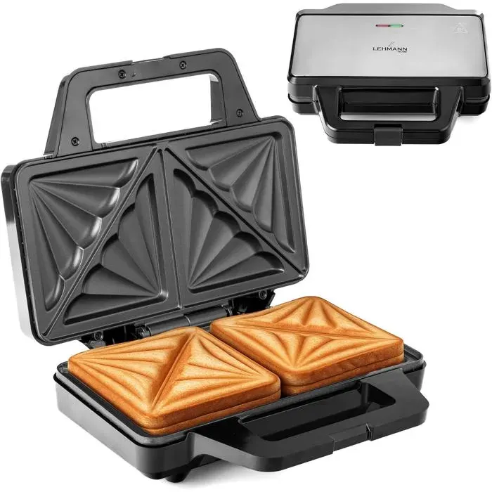 Appareil à croque-monsieur XXL - VETOBIOL - Plaques extra larges 15x14 cm - Pour 2 sandwichs américains
