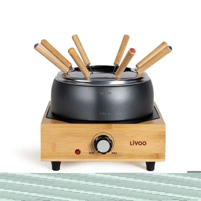 Appareil à fondue électrique - LIVOO - DOC287 - 800W - 2L - 8 personnes - Thermostat ajustable - Caquelon antiadhésif sans PFAS