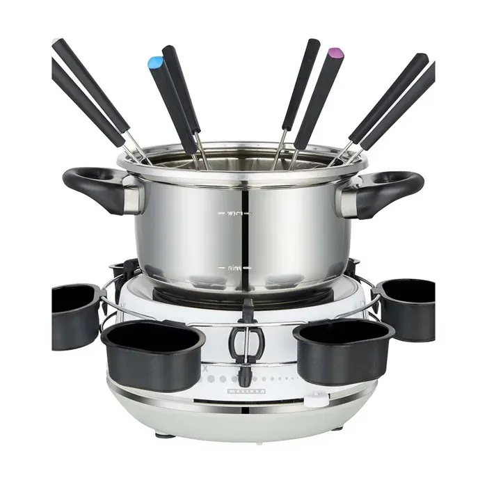 Appareil à fondue électrique - MELISSA - 2L 1200W - 8 personnes - Thermostat réglable - Casserole inox