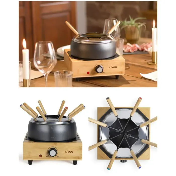 Appareil à Fondue - LIVOO - 800W - 2L - 8 Personnes - Thermostat Réglable