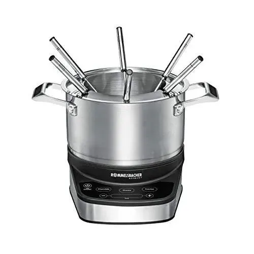 Appareil à fondue raclette et wok - ROMMELSBACHER - F 1200 - 15 L - 6 personnes - Acier inoxydable