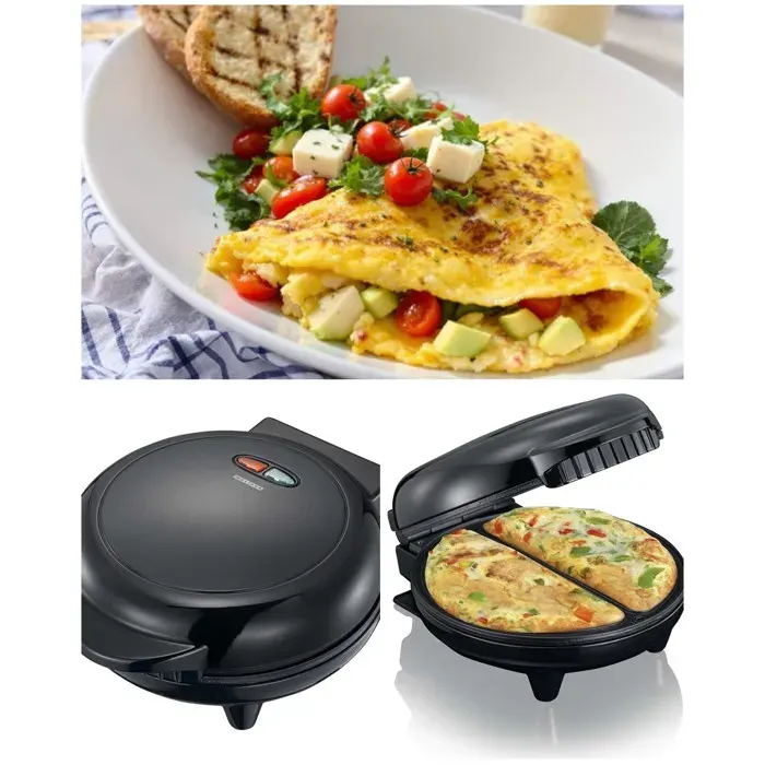 Appareil à omelettes - MELISSA - Double - 750W - 2 personnes - Plaques antiadhésives — coloris Noir