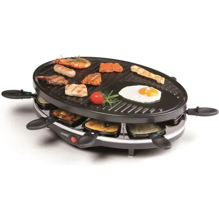 Appareil à raclette DOMO - DO9038G - Jusquà 8 personnes - Revêtement antiadhésif