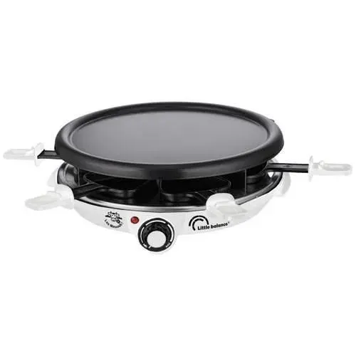 Appareil à raclette/gril/crêpes - LITTLE BALANCE - 6 personnes - Les Meuuuh - 1200W - Blanc
