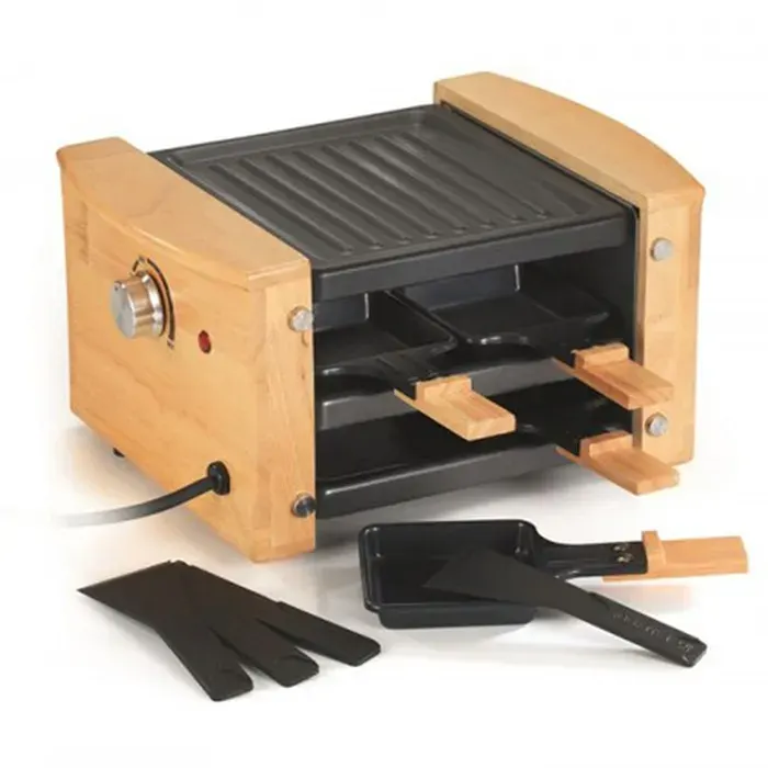 Appareil à raclette - KITCHEN CHEF - Raclette 4 Personnes - 650W - Finition Bois