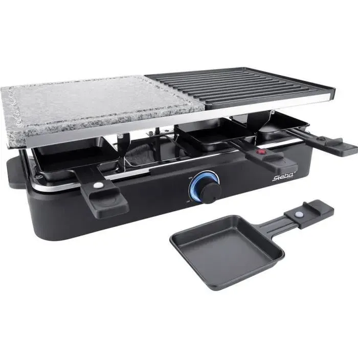 Appareil à raclette - Steba - RC 18 631800 - Noir - 8 personnes - Petit électroménager — coloris Noire