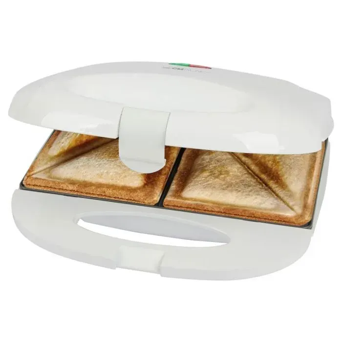 Appareil à Sandwich - CLATRONIC - ST3813 - Blanc - 680-820 W - Antiadhésif - Sécurité