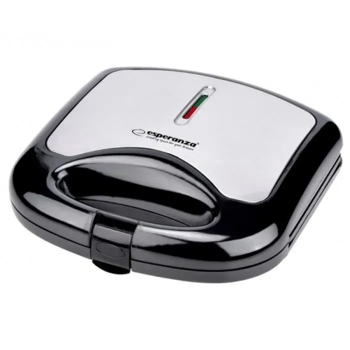 Appareil à sandwichs - ESPERANZA - EKT011 - 1000W - 4 triangles - Noir-inox