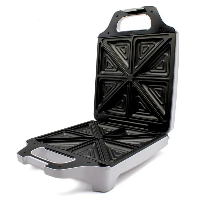 Appareil à Sandwichs pour 4 Sandwiches 8 en forme de Triangle Antiadhésif MPM MOP-35 1600W Blanc