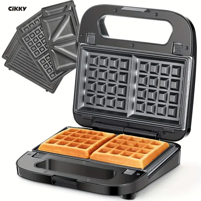 Appareil Croque Monsieur 3en1 Extra Profondes Plaques pour Sandwich Gaufres Grillades Plaques Amovibles avec Revêtement