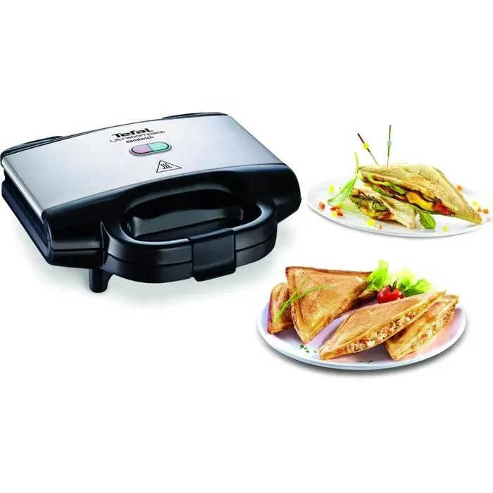 Appareil Croque Monsieur Compact Puissant Et Rapide Plaques Antiadhésives Poignée Thermorésistante Verrouillage Sécurité