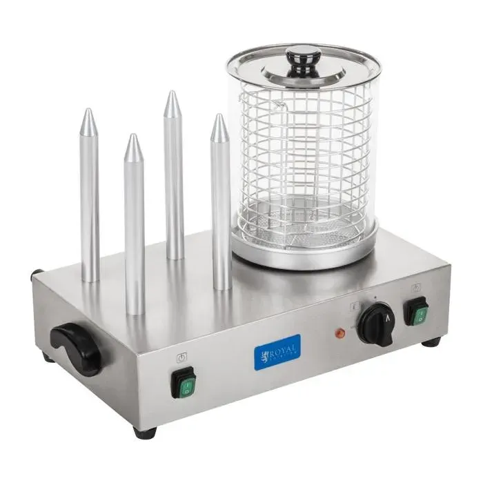 Appareil machine à hot dog professionnelle 4 pains 2 x 300 watts 3614094