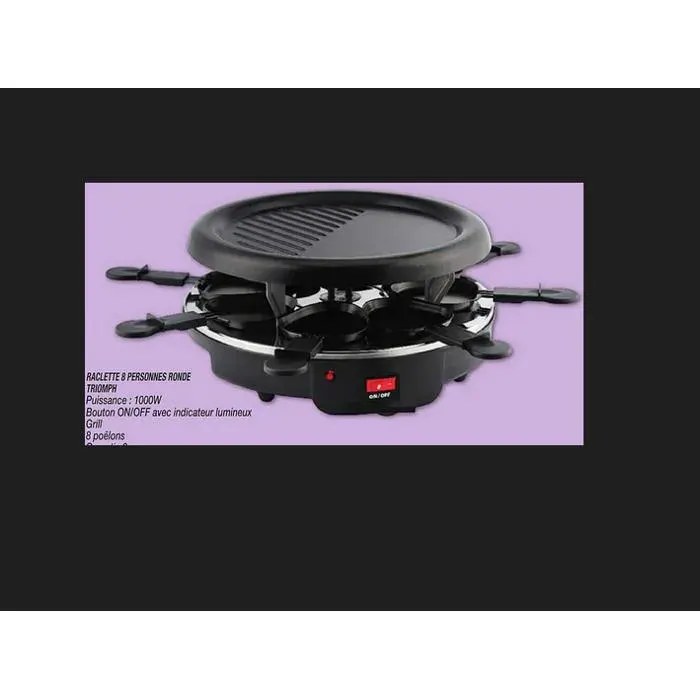 Appareil raclette rond 8p