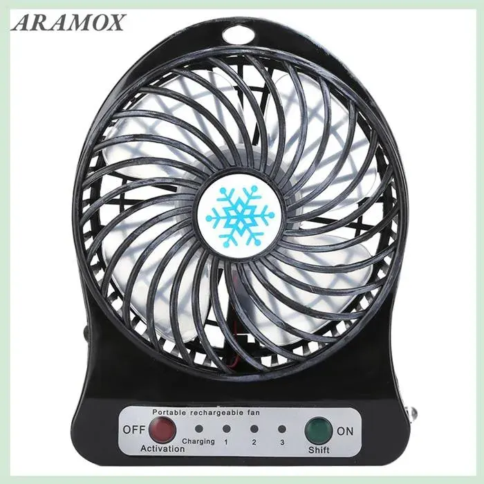ARAMOX Mini ventilateur de bureau Mini bureau ventilateur portable de lit pour bébé informatique ordinateur Noir