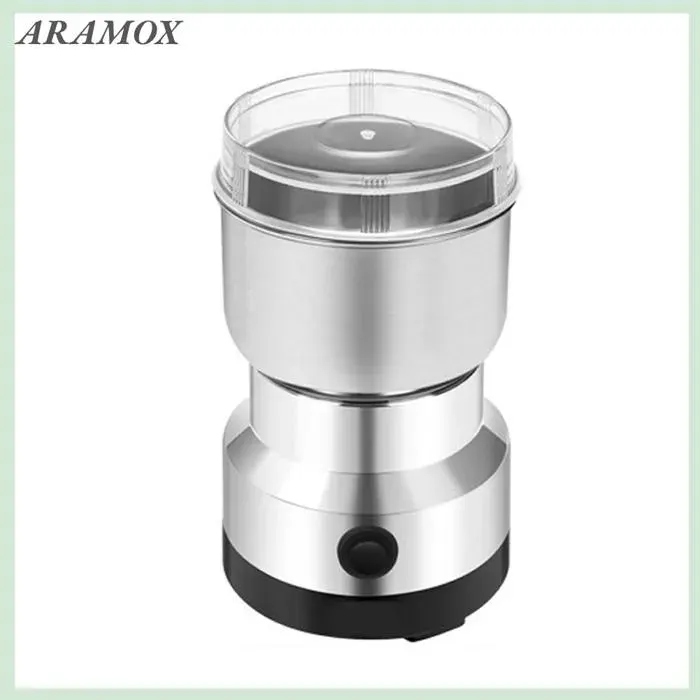 ARAMOX Moulin à Café Électrique Multifonction Acier Inoxydable 150W - Grinder Epices Noix Graines