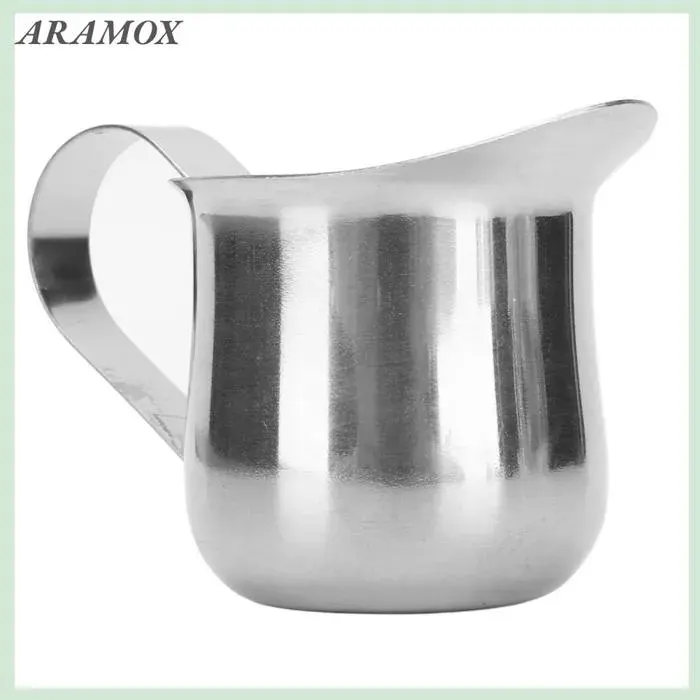 ARAMOX Pichet mousque (2 Oz)de Lait De La Mousse Pichet En Acier Inoxydable Ergonomique Lait De Mou electromenager cafetiere 2 oz