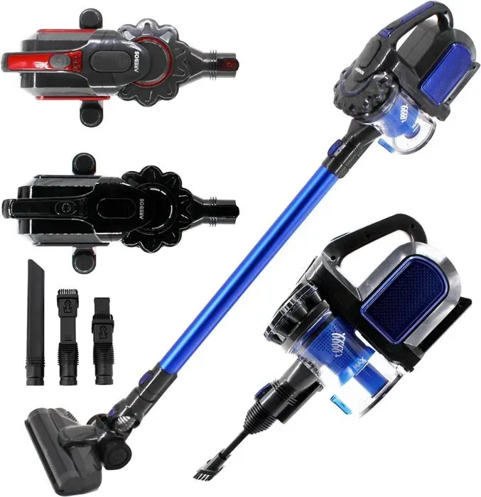 AREBOS Aspirateur sans Fil à Batterie Bleu - Aspirateur 2en1 Chargeur Mural sans Fil sans Sac
