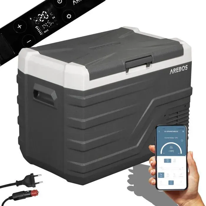 AREBOS Glacière compresseur 35 L Glacière électrique avec contrôle par application pour refroidir Réfrigérateur jusquà -20 °C
