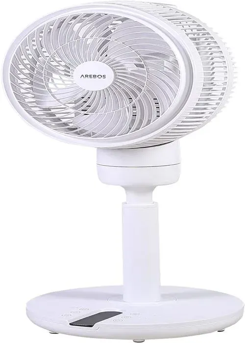 AREBOS Ventilateurs de table Ventilateur de circulation dair Ventilateur de sol Fan de piédestal 55W 4 vitesses Blanc