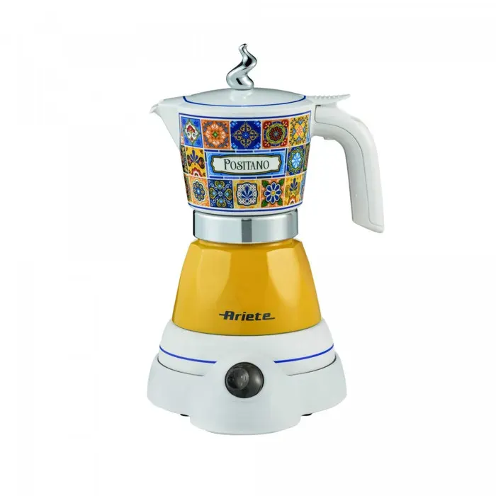 Ariete Moka Elettrica Aroma Positano 1358/1P 400W 2/4 Tazze Cordless 360° Spegnimento Automatico Mantenimento Temperatura 30 mi