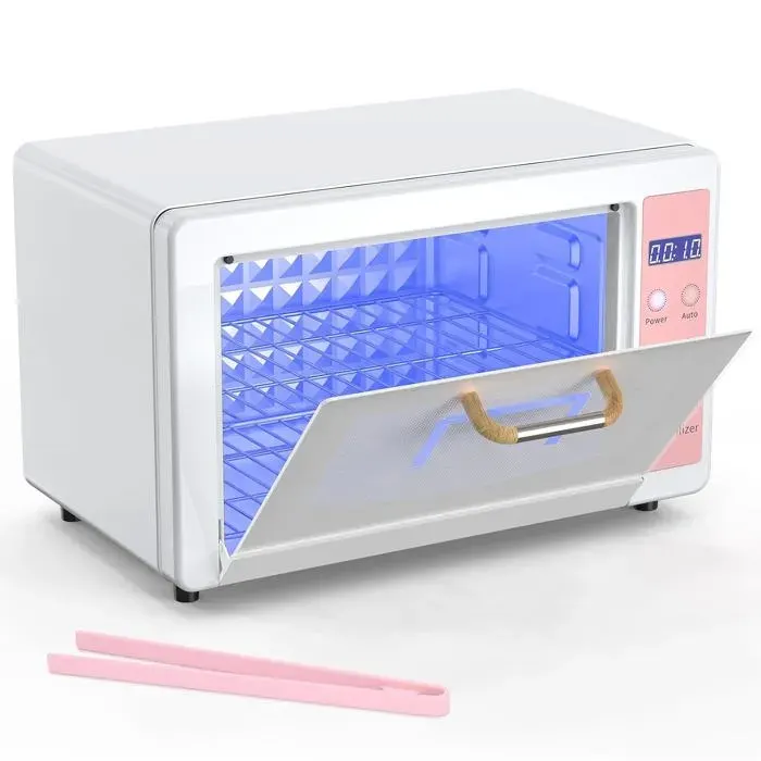 Armoire de désinfection UV 10L pour Serviettes et Nail Outils Stérilisateur à Air Chaud pour Salon Pédicure Dentisterie Manucure