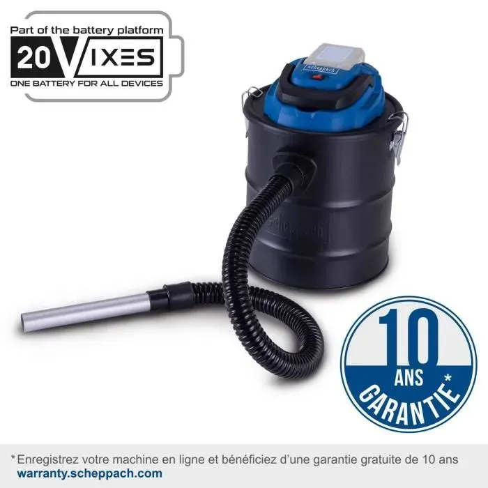 Aspirateur à cendres sans fil avec starterkit 2Ah C-AVC15-X - Set S - SCHEPPACH