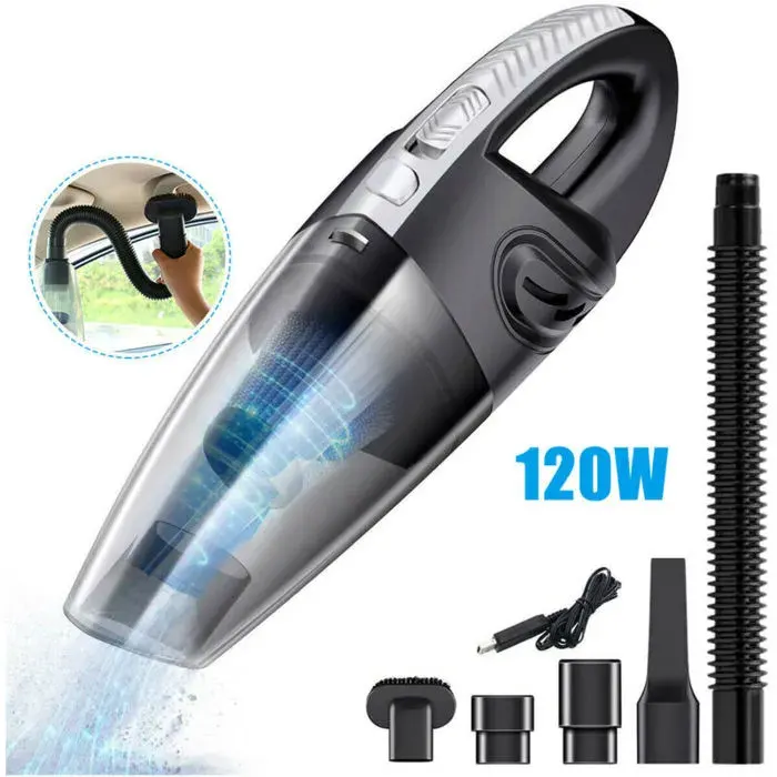 Aspirateur à Main 120W Portable Mini Aspirateur Voiture sans Fil Multifonctionnel Aspirateur Voiture Puissant avec Filtre Lavabl