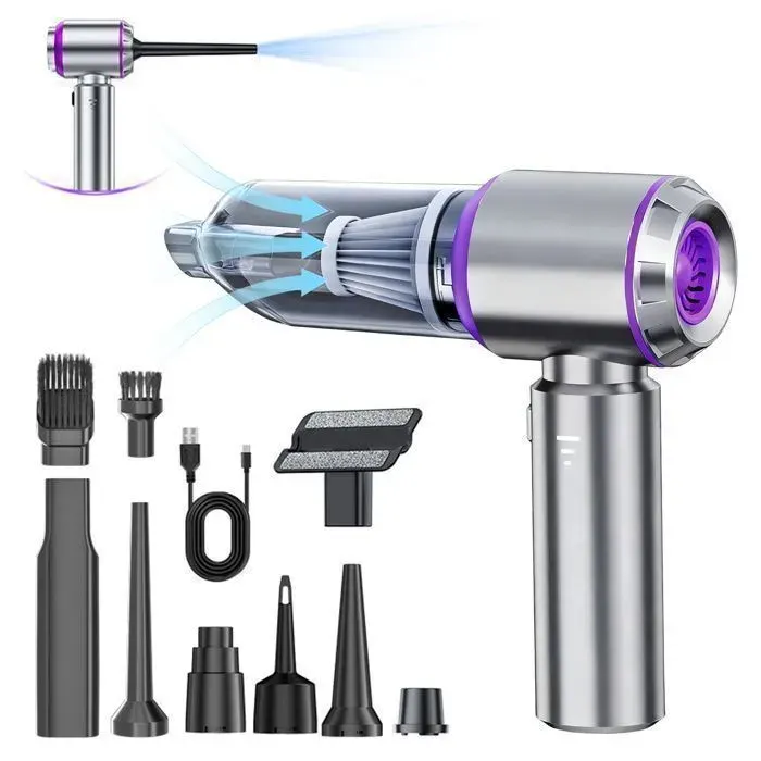 Aspirateur à main - 16000Pa - Sans fil - 6000mAh / 45 min - Fonction souffleur