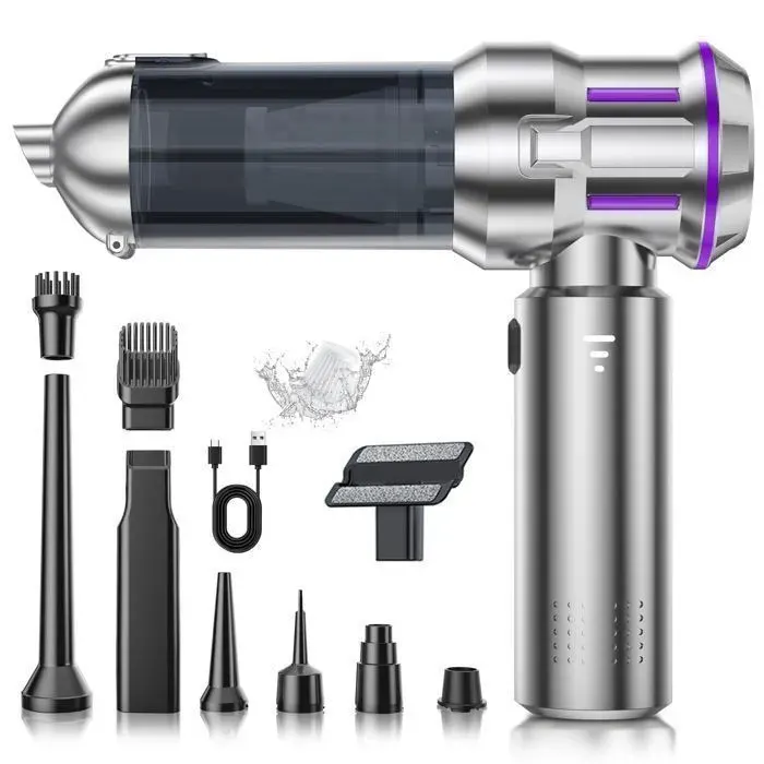 Aspirateur à Main 22000Pa 4 in 1 Aspirateur Voiture Puissant sans Fil 3 Vitesses pour Maison Voiture Bureau Canapé Poils danimaux