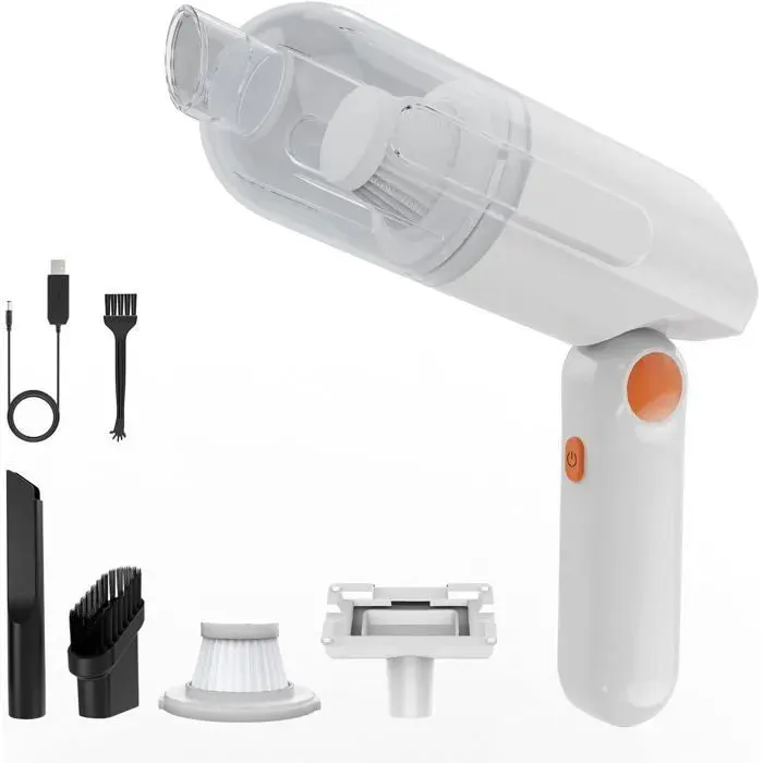 Aspirateur à Main 5500Pa Rechargeable Petit Aspirateur sans Fil 4000mAh pour Voiture Poils Bureau et Maison