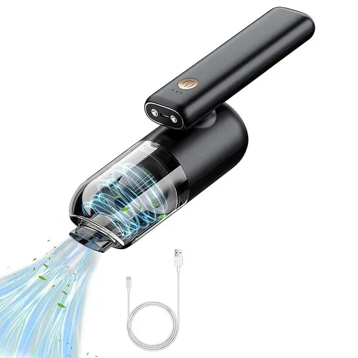 Aspirateur à Main 7000Pa Aspirateur à Main à Batterie Sans Fil avec LumièRe LED 2 Heures de Charge Rapide - 4000 MAh