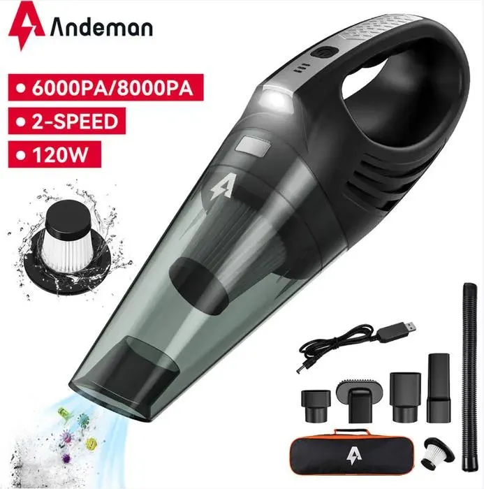 Aspirateur à main - Andeman - AX6609 Jmax - Sans fil - Rechargeable - 120W