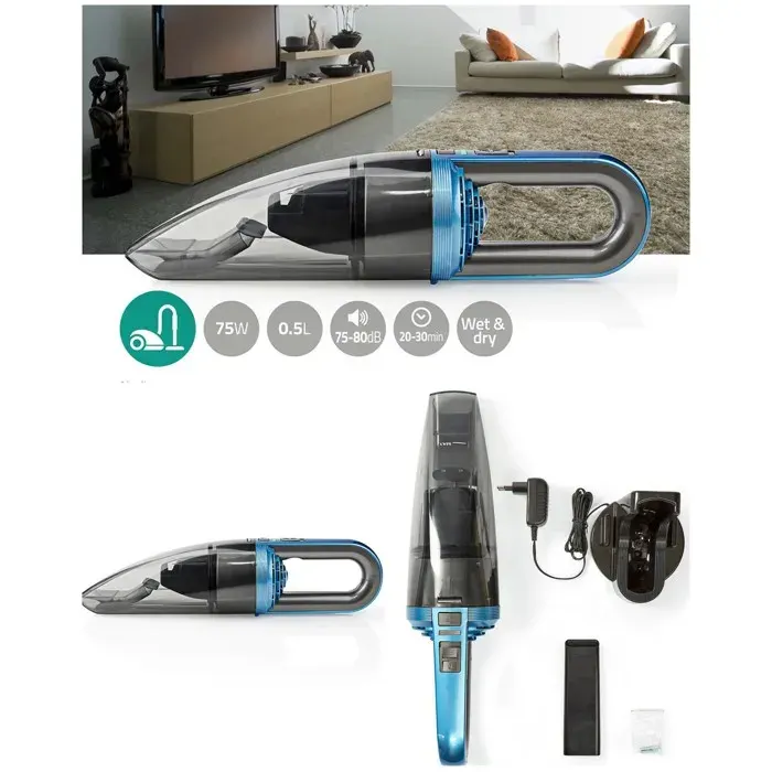 Aspirateur à main - LIVOO - 500 ml - Sans fil rechargeable - Humide et sec - 3600 Pa