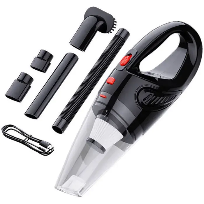 Aspirateur à main portable 120W 32000 tr/min rechargeable pour voiture maison mini sans fil avec filtre lavable 30 min