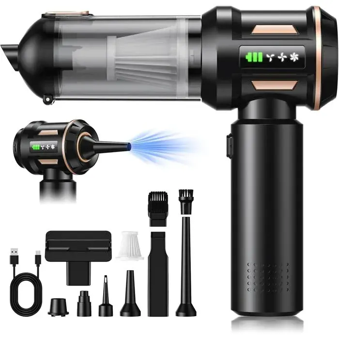 Aspirateur À Main Rechargeable28000Pa Mini Aspirateur Sans FilVidage Automatique DUne Simple PressionAdapté Au Nettoyage Des