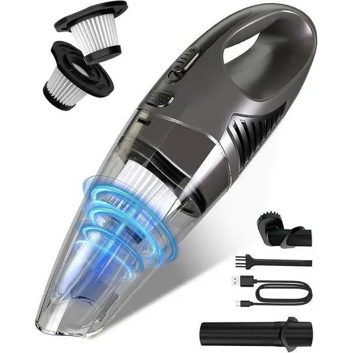 Aspirateur à Main sans Fil 11000PA Aspirateur Voiture Puissant avec Moteur sans Brosse 4 en 1 Aspirateur de Table avec Filtre