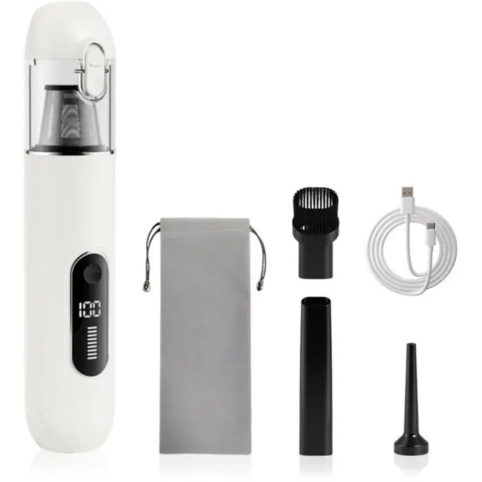 Aspirateur à main sans fil 13000 PaPC canapé et maison. Nettoyage des fissures fonction soufflage batterie 1800 mAh.