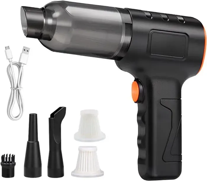 Aspirateur à Main Sans Fil 16000Pa Aspirateur 4 en 1 Rechargeable 200W Aspirateur De Voiture Puissant pour Maison (Noir)