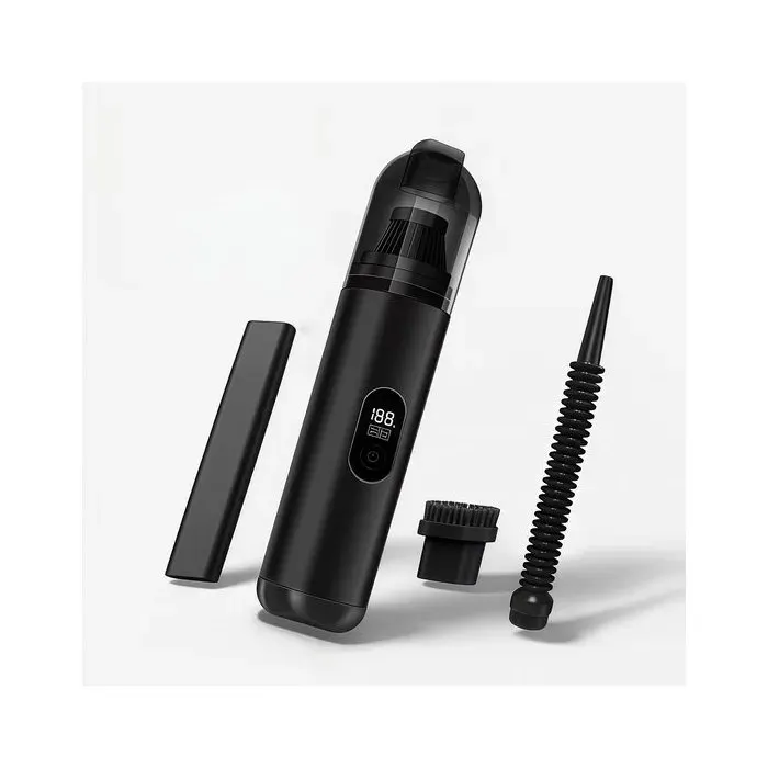 Aspirateur à main sans fil - 2600 mah - ABS - noir - portable - rechargeable - pour aspirer miettes poussières et petits débris