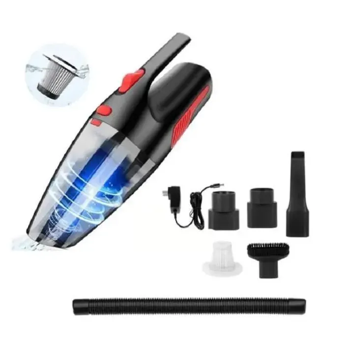 Aspirateur à main sans fil - ALOVEZ - Rechargeable 2400mAh - Pour voiture et animaux