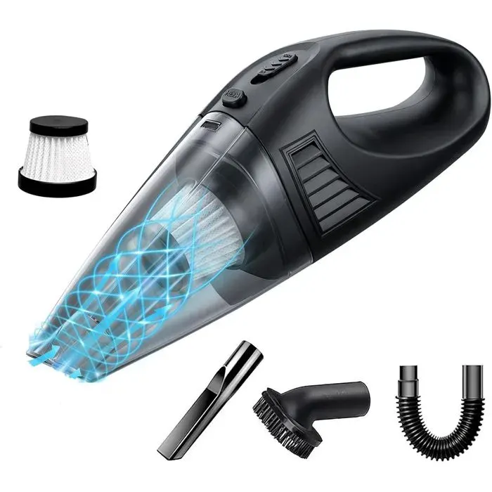 Aspirateur à Main Sans Fil-Aspirateur Voiture-120W6000 Pa2 Filtres 3 AjutageRechargeable USB-Pour Maison Voiture Canapé Tapis