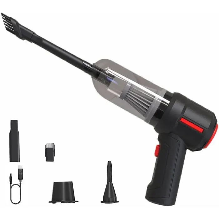 Aspirateur à Main sans Fil Aspirateur Voiture Puissant Rechargeable Humide Sec avec Filtre Lavable pour Maison Auto