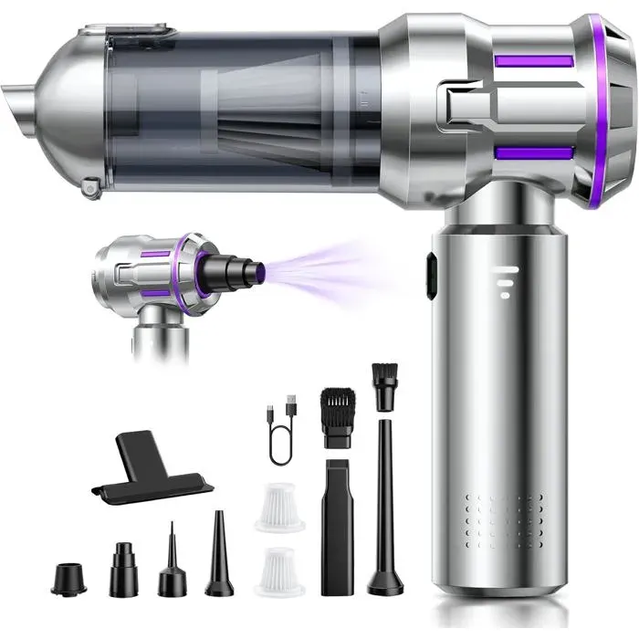 Aspirateur à main sans fil - CUGEFRE - 25000 Pa - 4-en-1 - Vidange automatique en 1 touche - 3 niveaux