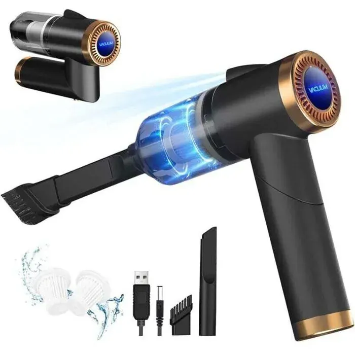 Aspirateur à main sans fil - DEKOPRO - 9000Pa - 120W - 4000mAh rechargeable - Lampe LED intégrée