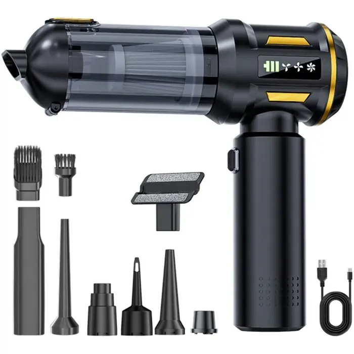 Aspirateur à main sans fil - DEMA - Aspiration puissante 17 000 Pa - Moteur sans balais - Batterie lithium 6 000 mAh