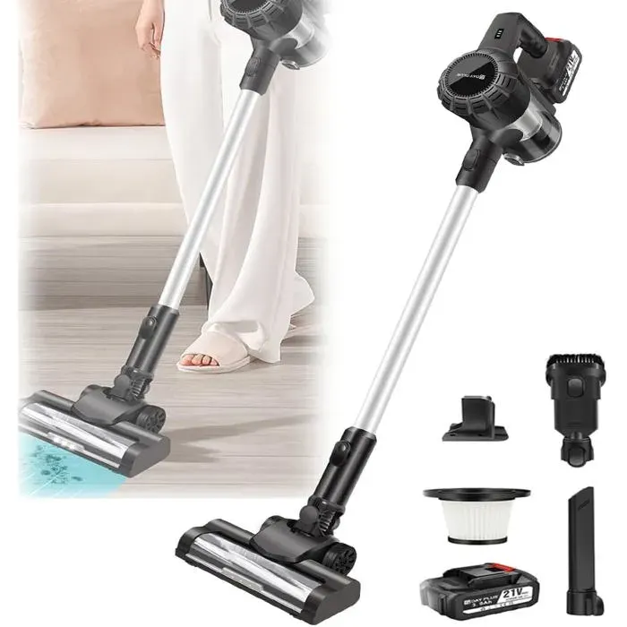 Aspirateur à main sans fil détachable batterie intégrée avec éclairage LED adapté aux chambres à coucher salons etc.