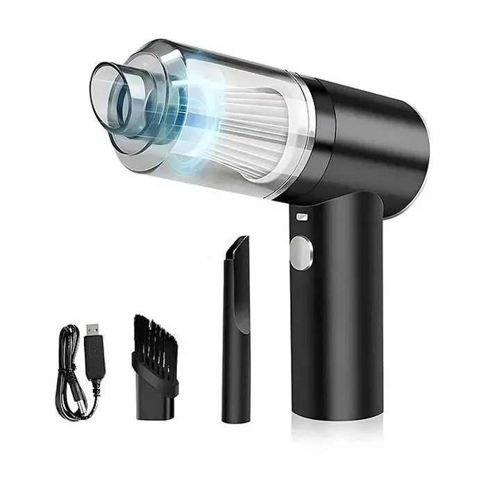 Aspirateur à main sans fil - noir - rechargeable - compact - pour aspirer miettes poussières et petits débris