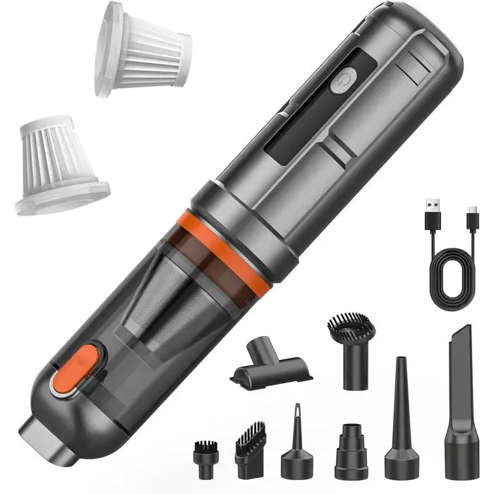 Aspirateur à main sans fil pour voiture - 23 000 Pa d’aspiration - Moteur sans balais - Fonction 7 en 1