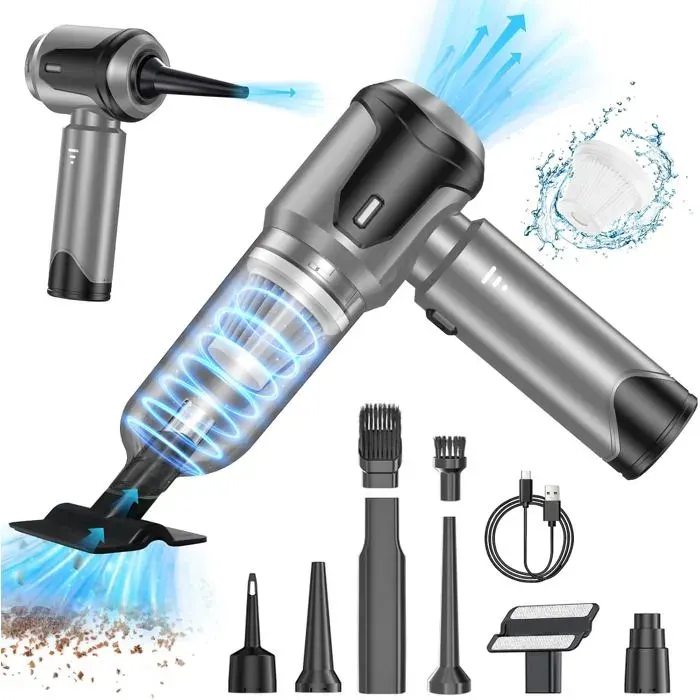Aspirateur à main sans fil - Puissance daspiration 16000 Pa - Batterie rechargeable 6000 mAh