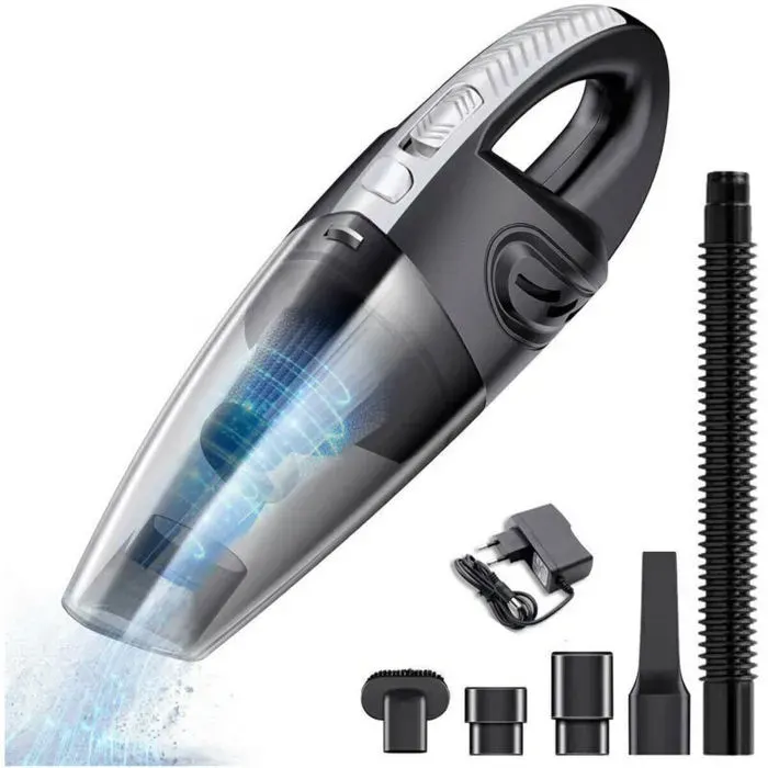 Aspirateur à main sans fil - PZCC - 120W puissance - Batterie 2200mA - Autonomie 20-30 min - Charge rapide 25h